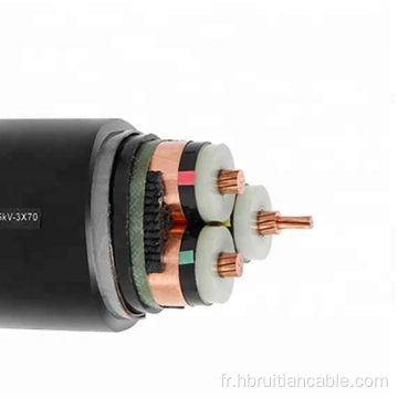 Câble 33KV Câble d&#39;alimentation en cuivre / aluminium triphasé